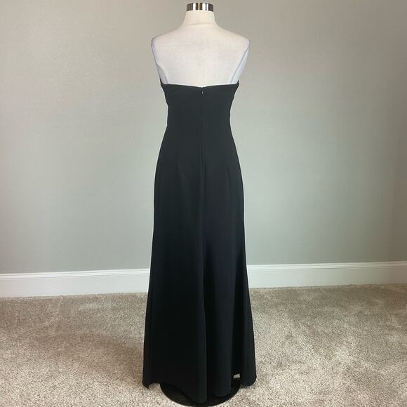 Strapless Cut Out Evening Gown Black Size 8 Thigh Slit Long Formal Dress by AQUA - Picture 4 of 11